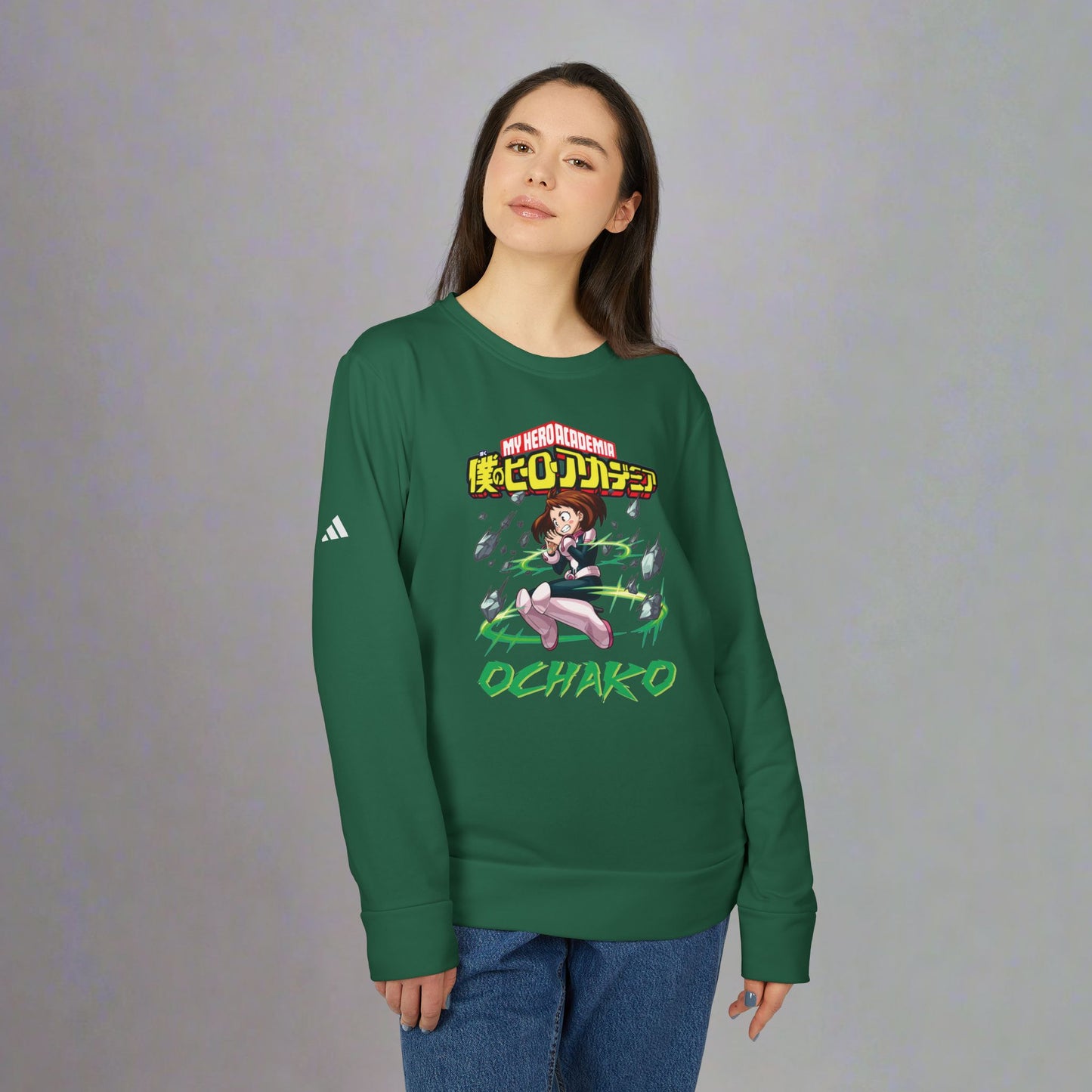 OMNI™ My Hero Academia Ochako Uraraka Adidas Unisex Fleece Crewneck Sweatshirt