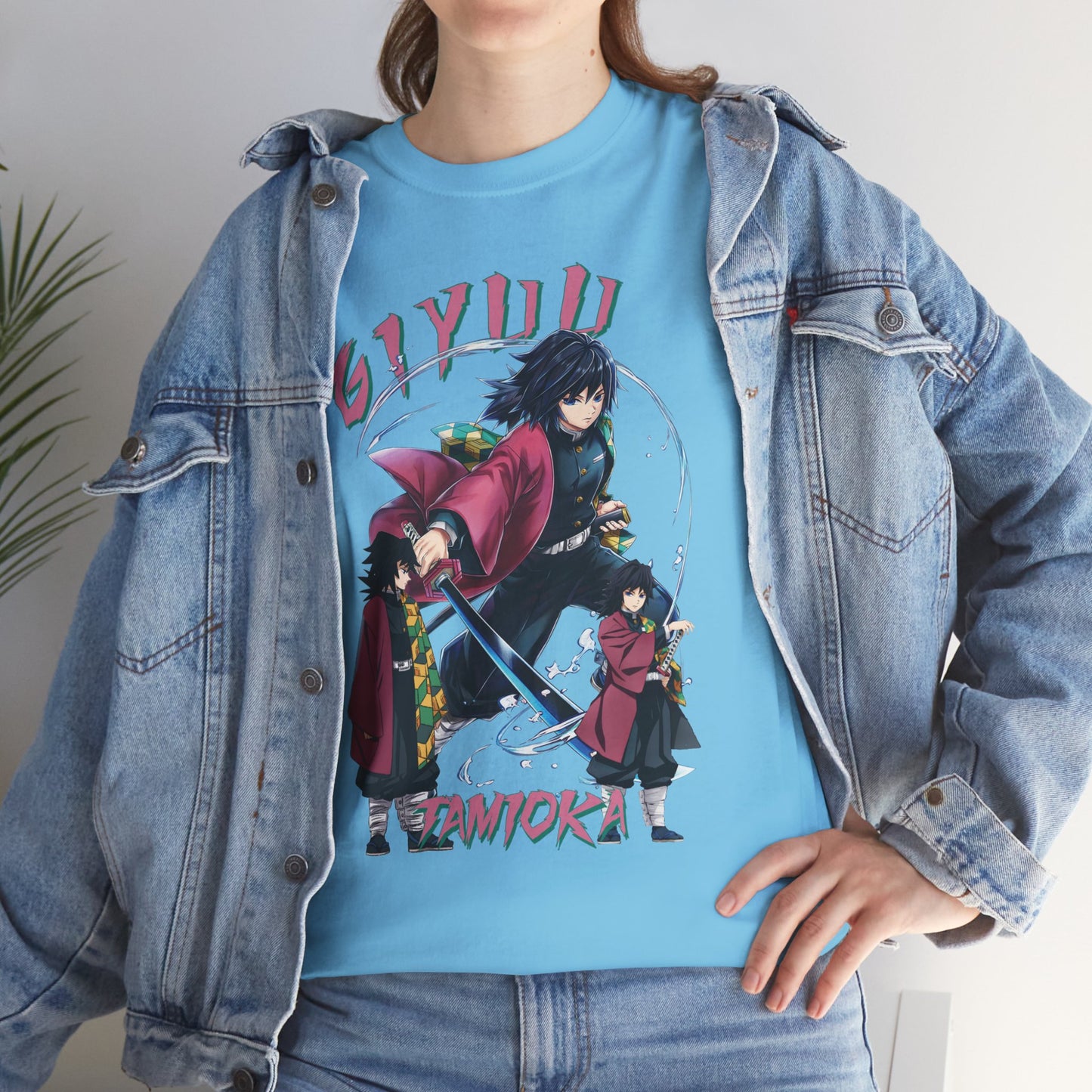 OMNI™ Demon Slayer Water Hashira Giyu Tomioka Unisex Heavy Cotton T-Shirt