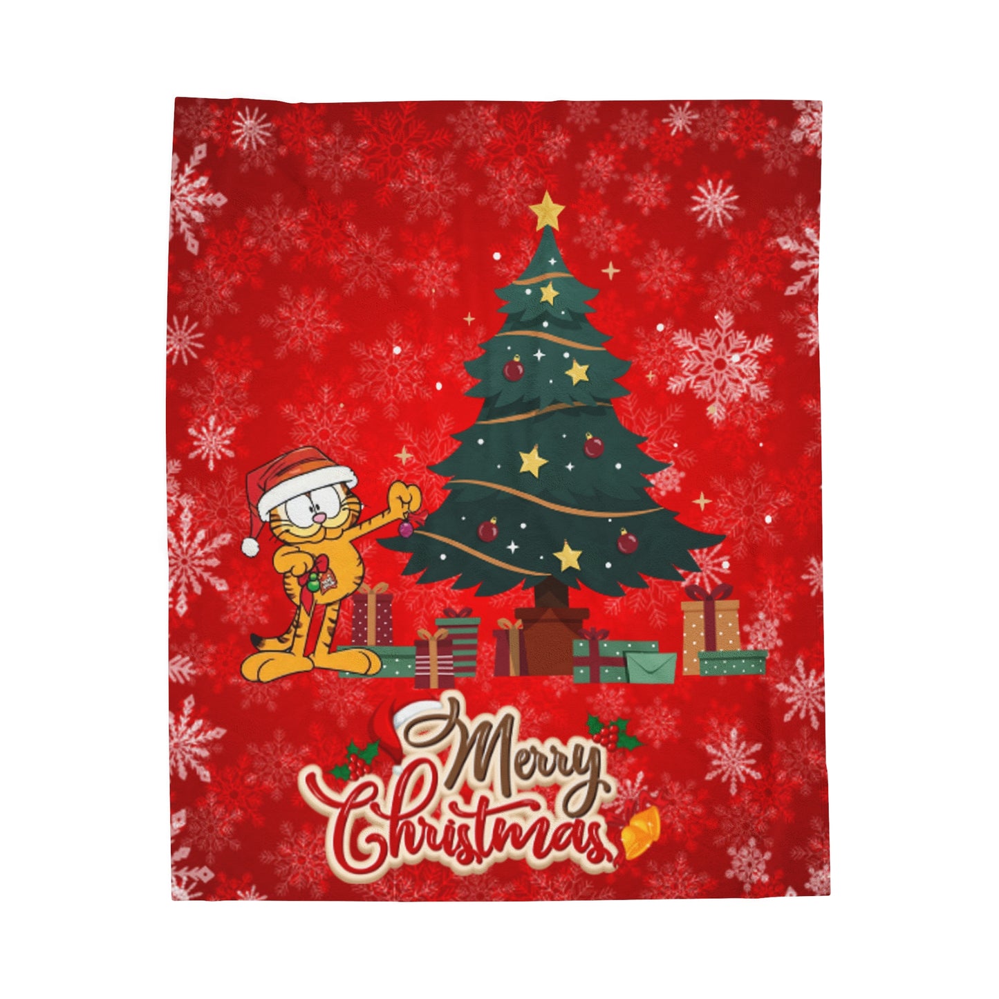 OMNI™ Garfield Christmas Themed Velveteen Plush Blanket