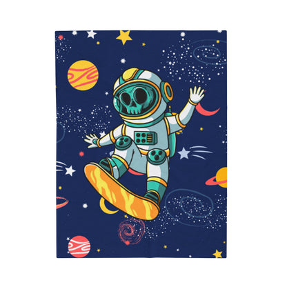 OMNI™ Skeleton Astronaut Space Surfer Velveteen Plush Blanket