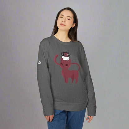OMNI™ Nero and Rouge Duo Adidas Unisex Fleece Crewneck Sweatshirt