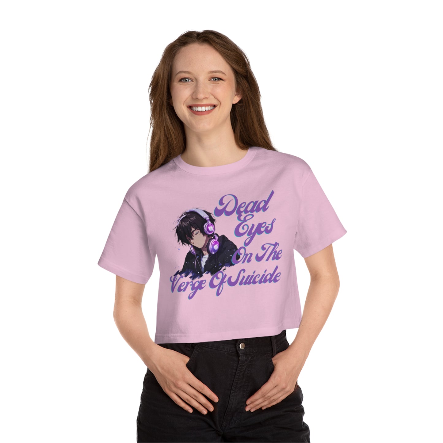 OMNI™ Dead Eyes On The Verge Of Suicide Champion Women's Heritage Cropped T-Shirt