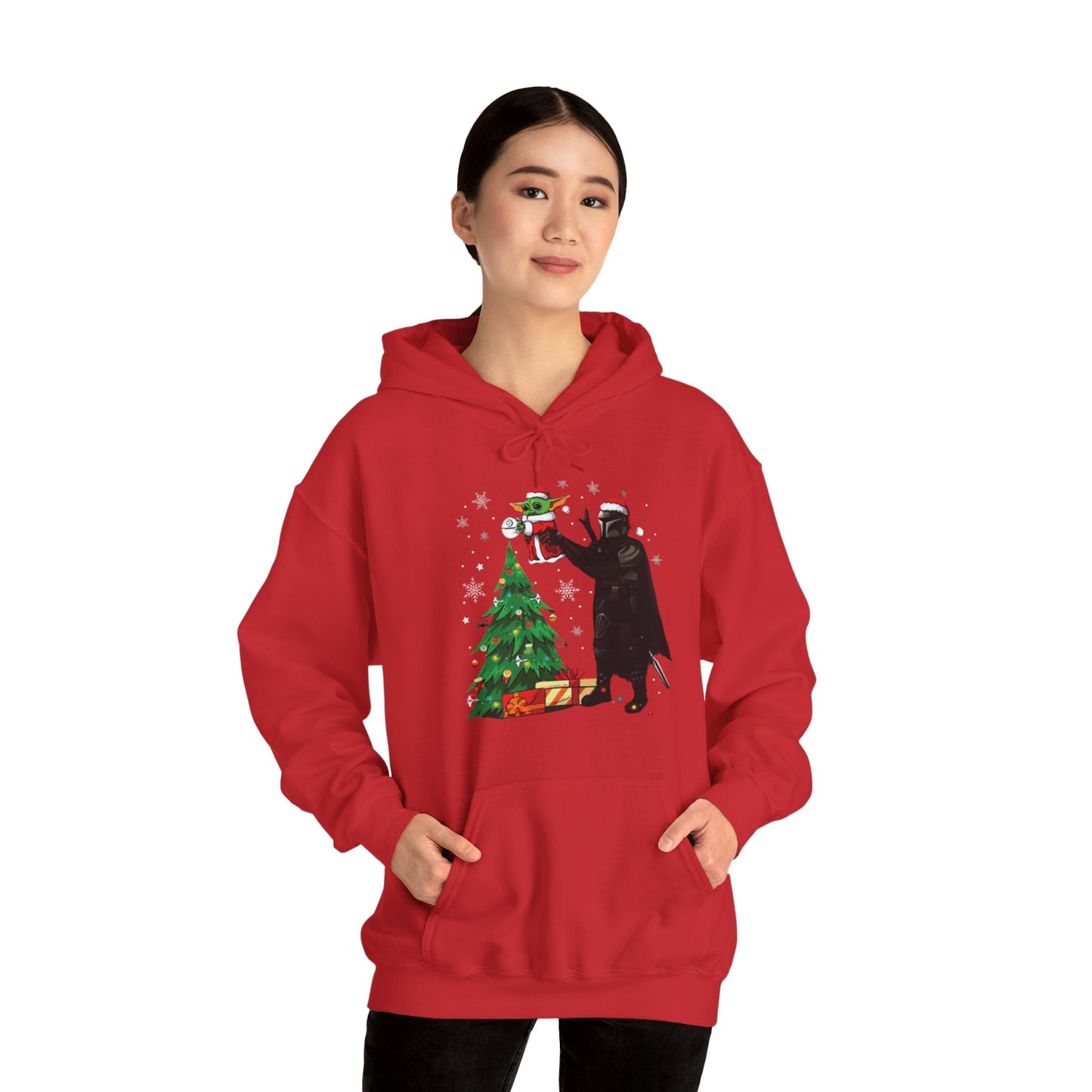 OMNI™ Star Wars Mandalorian and Baby Yoda Christmas Themed Unisex Hoodie