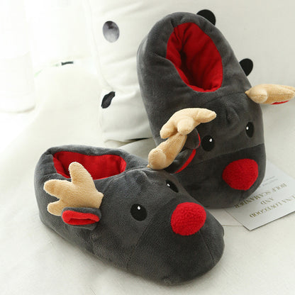 OMNI™ 3D Plush Grey Reindeer Slippers