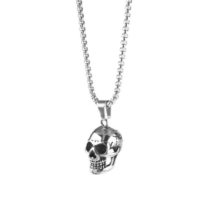 OMNI™ Titanium Steel Punk Halloween Skull Necklace