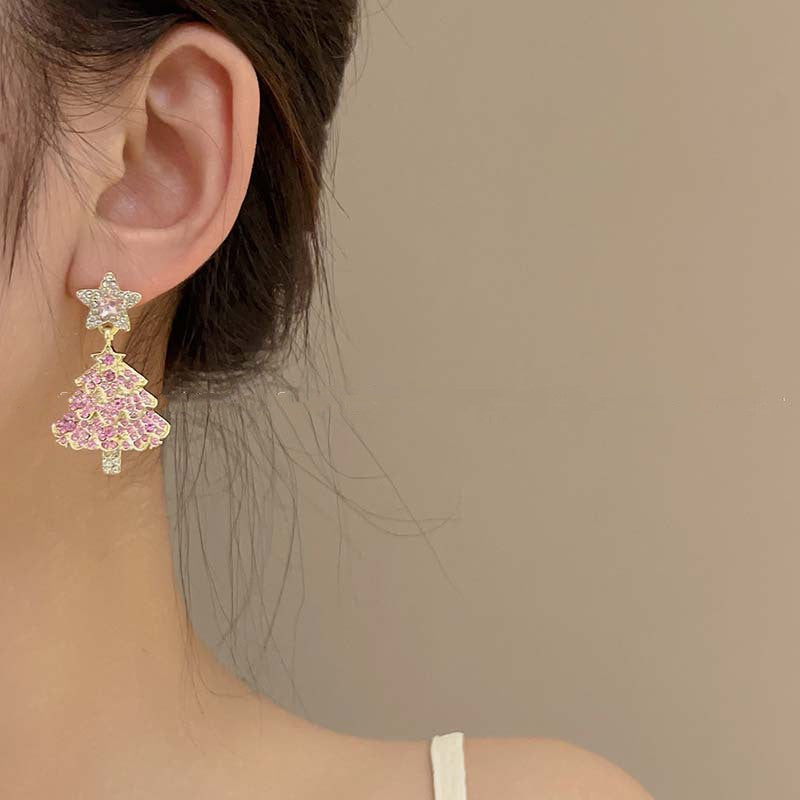 OMNI™ Pink Christmas Tree Earrings