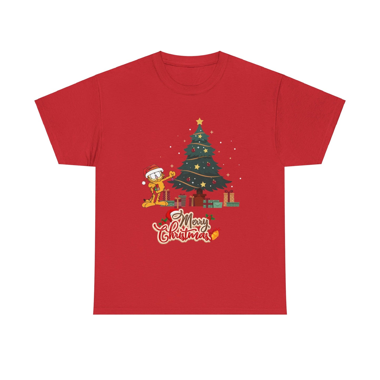 OMNI™ Garfield Christmas Themed Unisex Heavy Cotton T-Shirt