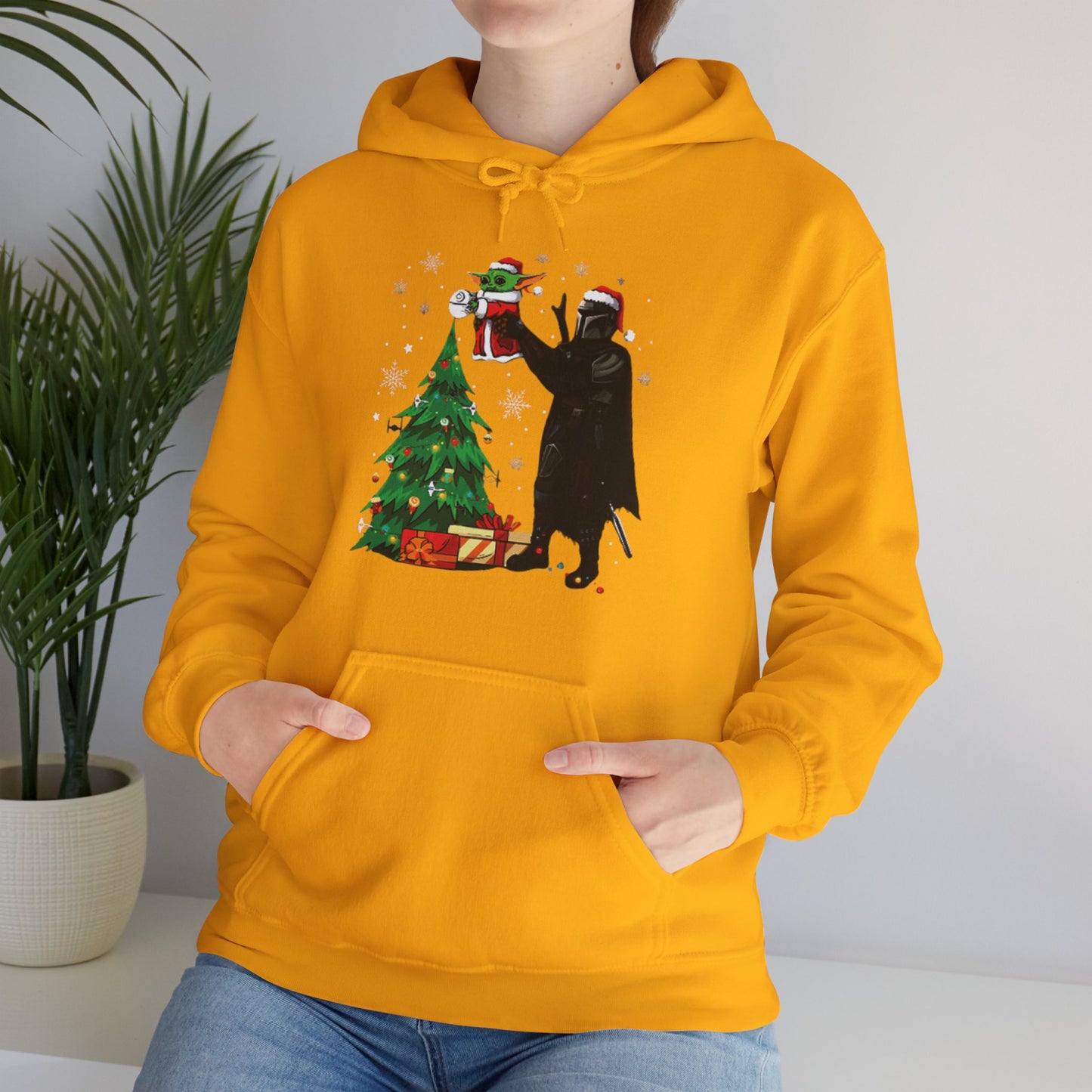 OMNI™ Star Wars Mandalorian and Baby Yoda Christmas Themed Unisex Hoodie