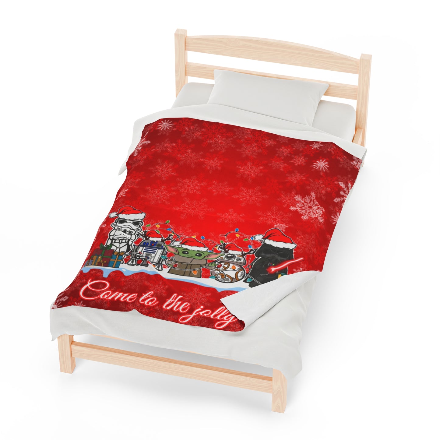 OMNI™ Star Wars Cartoon (Come To The Jolly Side) Christmas Themed Velveteen Plush Blanket