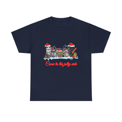 OMNI™ Star Wars Cartoon (Come To The Jolly Side) Christmas Themed Unisex Heavy Cotton T-Shirt