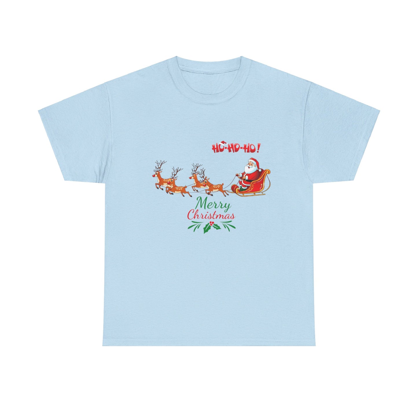 OMNI™ Santa and His Reindeer (Merry Christmas) Unisex Heavy Cotton T-Shirt