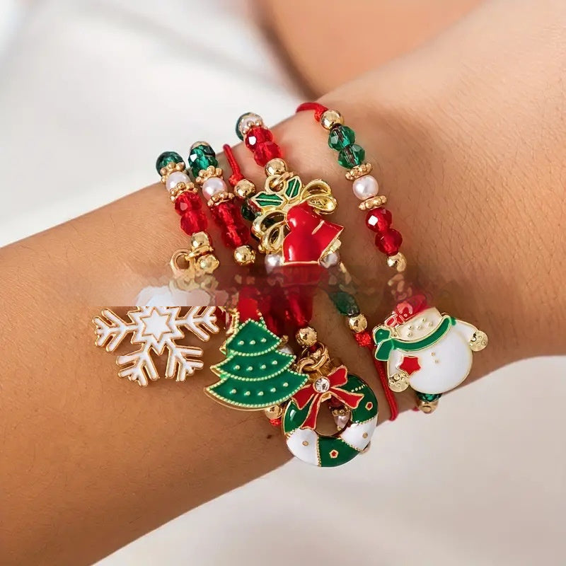 OMNI™ 5 Piece Christmas Themed Beaded Bracelet Set