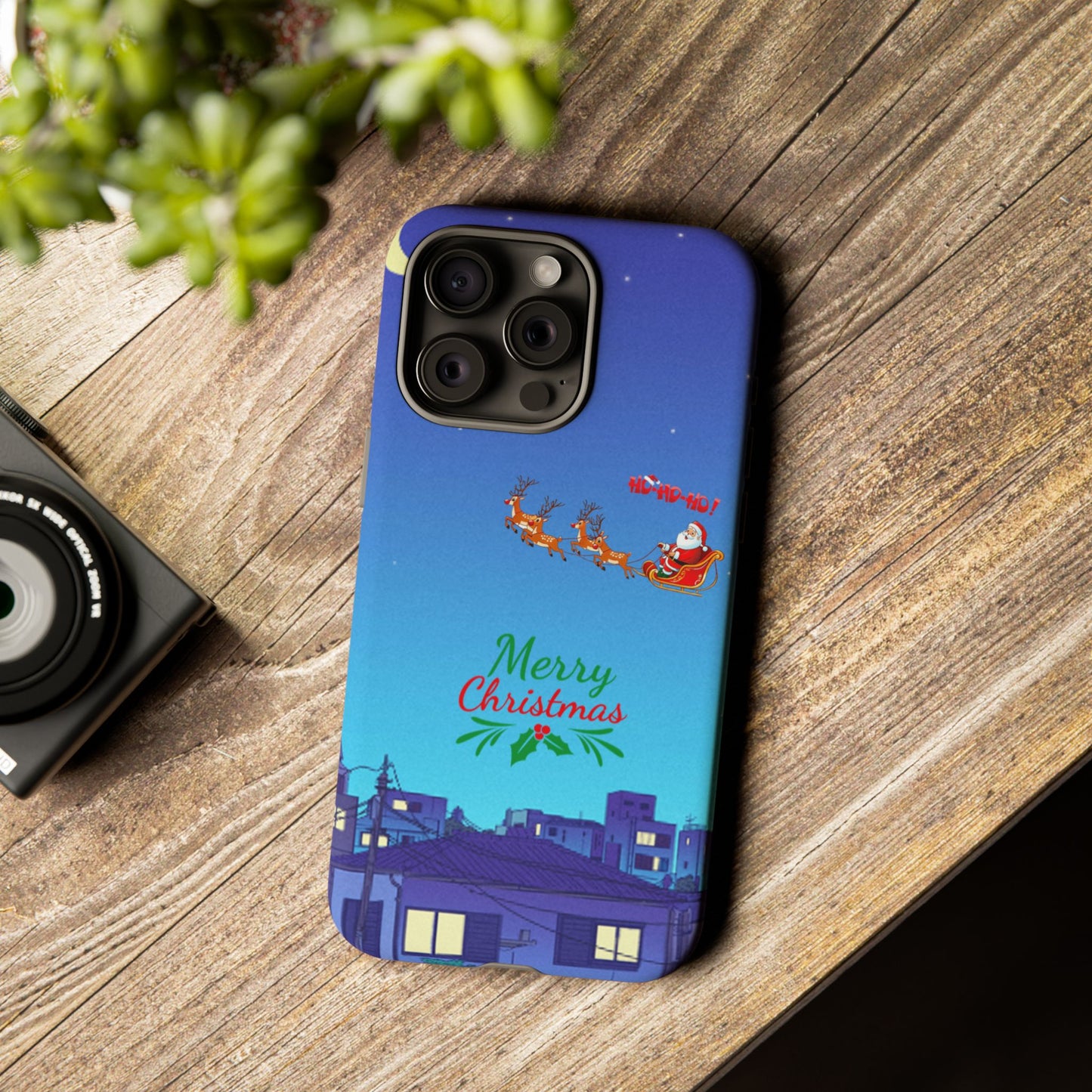 OMNI™ Santa and His Reindeer (Merry Christmas) Starry Night Double Layered Phone Cases