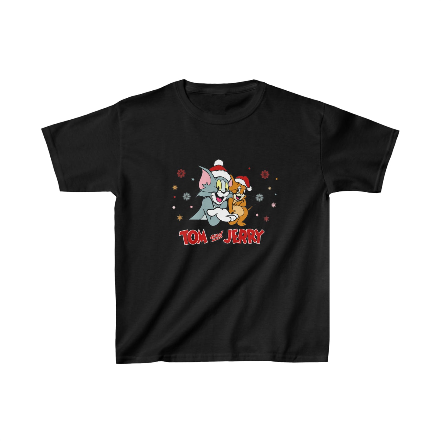 OMNI™ Tom and Jerry Christmas Themed Kids Heavy Cotton T-Shirt