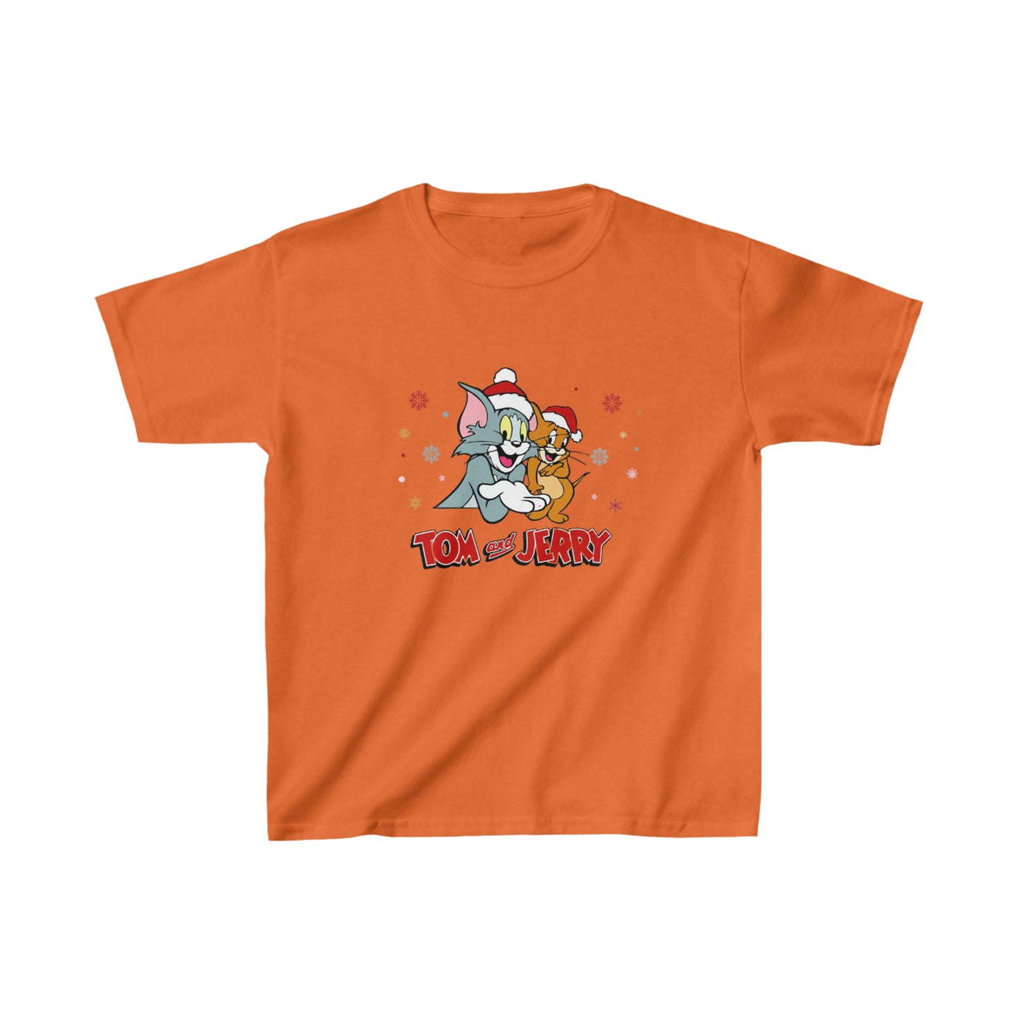 OMNI™ Tom and Jerry Christmas Themed Kids Heavy Cotton T-Shirt