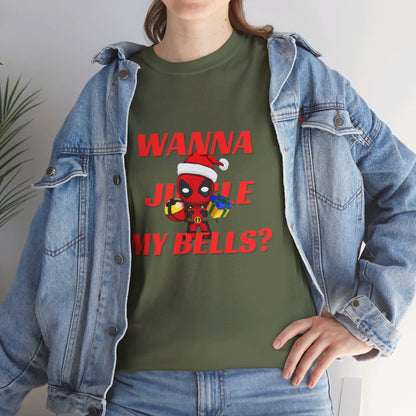 OMNI™ Deadpool Santa (Wanna Jingle My Bells?) Unisex Heavy Cotton T-Shirt