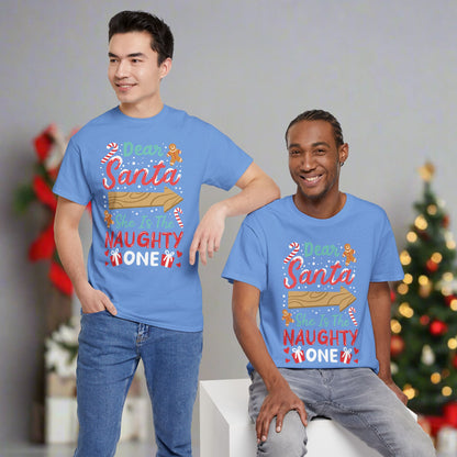 OMNI™ Dear Santa, She's The Naughty One Men's Heavy Cotton T-Shirt