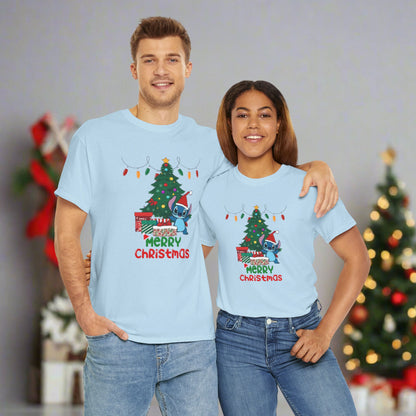 Stitch Christmas Themed Unisex Heavy Cotton T-Shirt