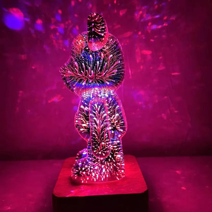 OMNI™ 3D Glass Fireworks Little Bear Night Light