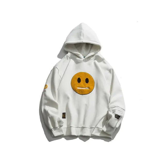 OMNI™ Smiley Face Patchwork Hooded Sweatshirt