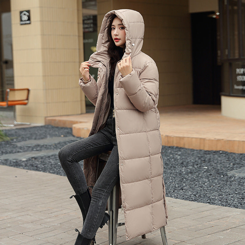 OMNI™ Women's Long Leather Hooded Winter Coat