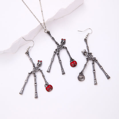 OMNI™ 3pcs Halloween Skeleton Earrings And Necklace Set