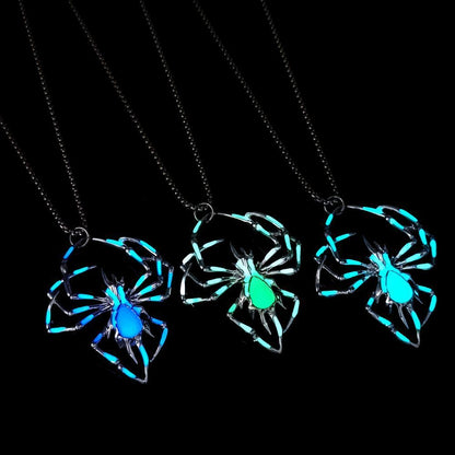 OMNI™ Zinc Alloy Halloween Luminous Spider Necklace