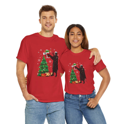 OMNI™ Star Wars Mandalorian and Baby Yoda Christmas Themed Unisex Heavy Cotton T-Shirt