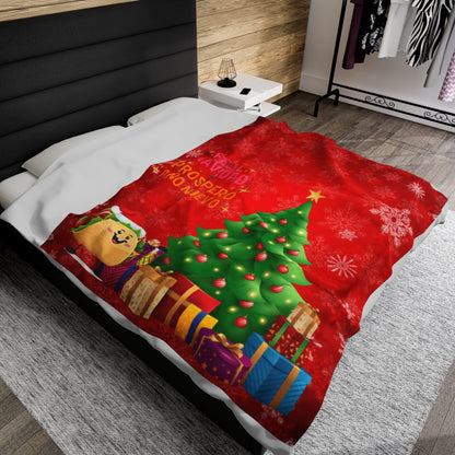 OMNI™ Taco Santa Christmas Holiday Themed Velveteen Plush Blanket