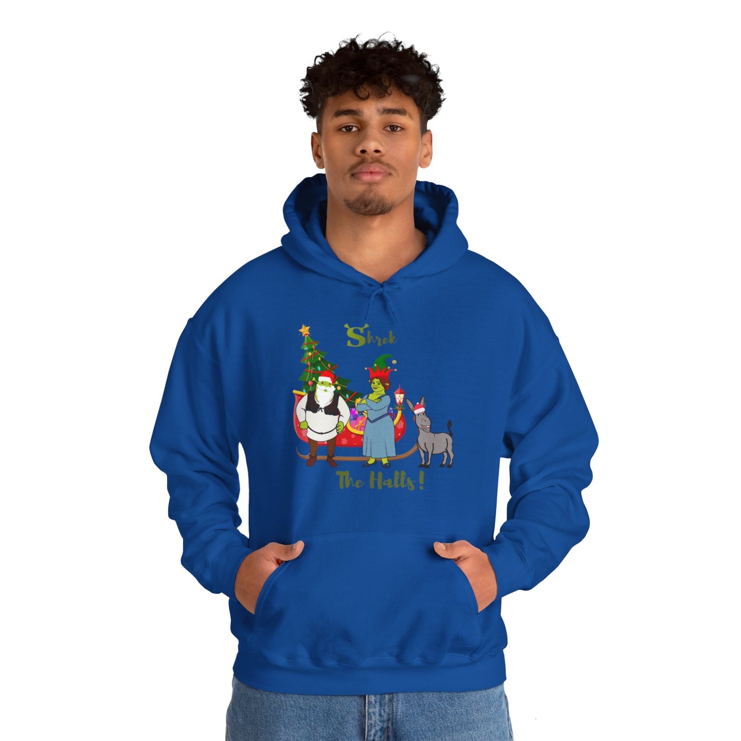 OMNI™ Shrek The Halls! (Shrek Trio: Shrek, Fiona and Donkey) Christmas Themed Unisex Hoodie