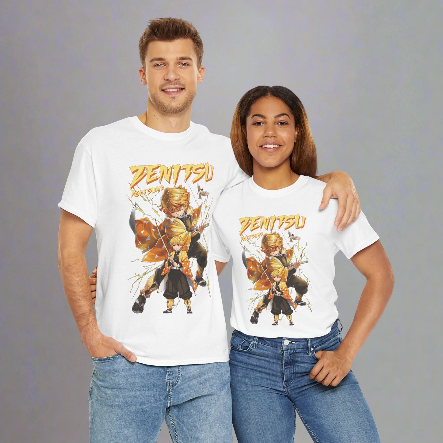 OMNI™ Demon Slayer Zenitsu Agatsuma Unisex Heavy Cotton T-Shirt