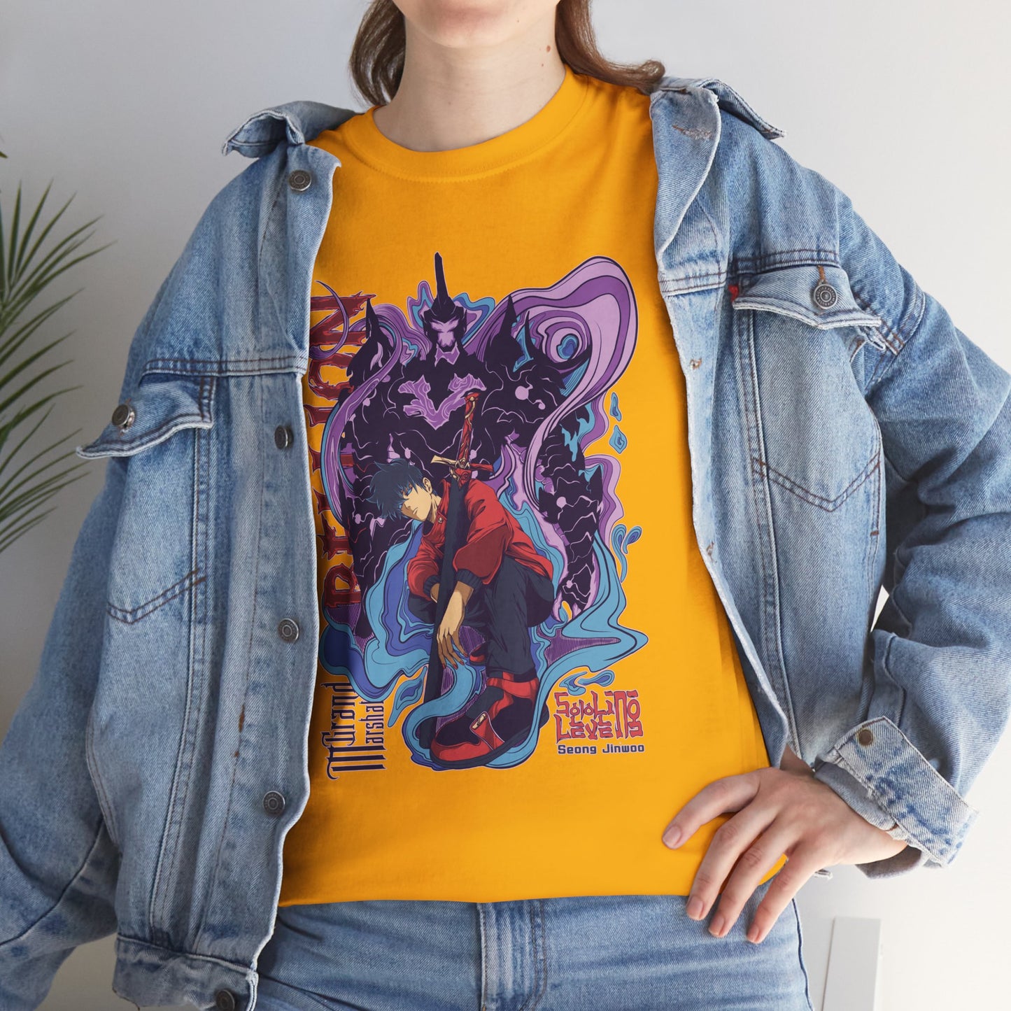 OMNI™ Solo Leveling Sung Drip-Woo Unisex Heavy Cotton T-Shirt