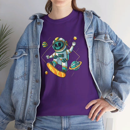 OMNI™ Skeleton Astronaut Space Surfer Unisex Heavy Cotton T-Shirt