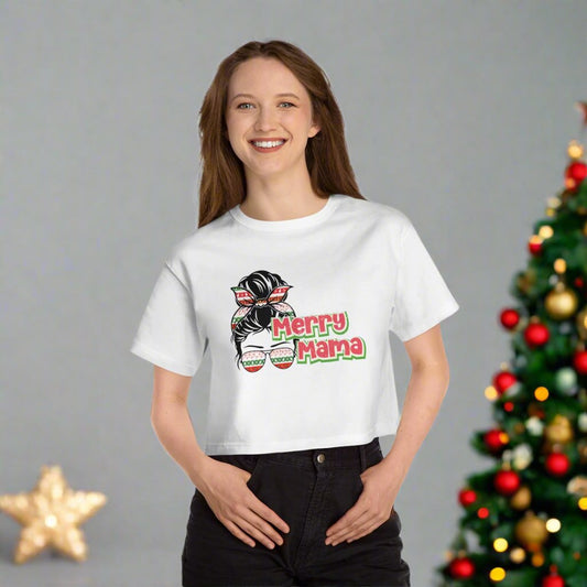 OMNI™ Merry Mama Champion Women's Heritage Cropped T-Shirt