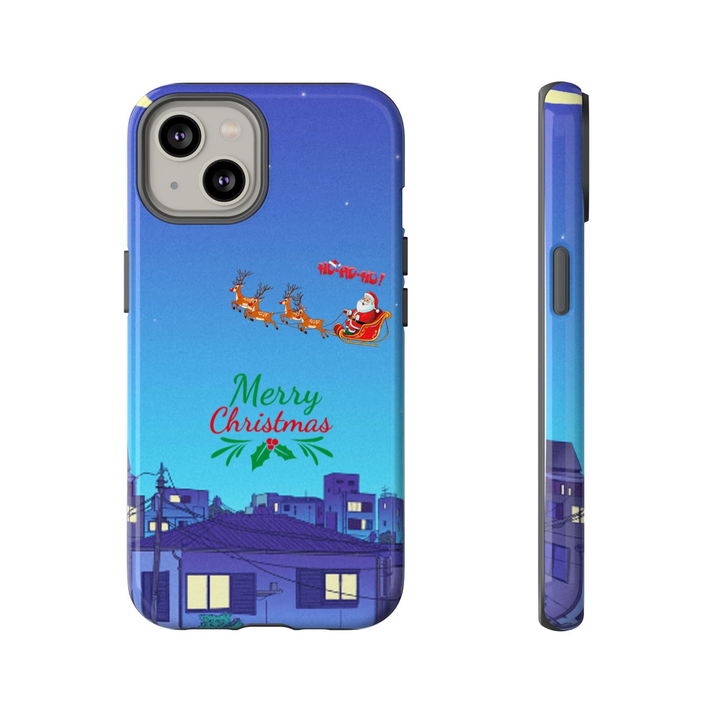 OMNI™ Santa and His Reindeer (Merry Christmas) Starry Night Double Layered Phone Cases