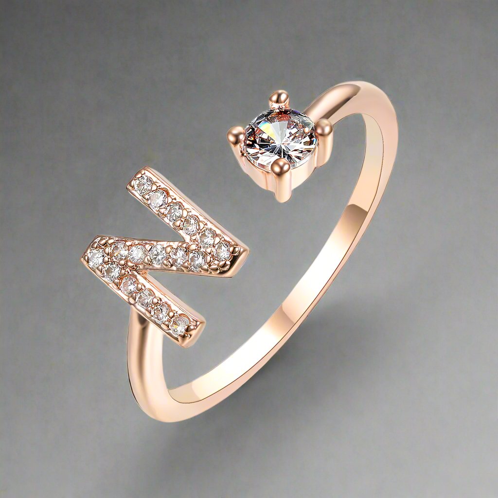 OMNI™ Adjustable 26 Initial Letter Zircon Ring