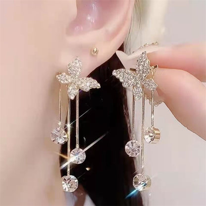 OMNI™ Shiny Elegant Butterfly Rhinestone Drop Dangle Earrings