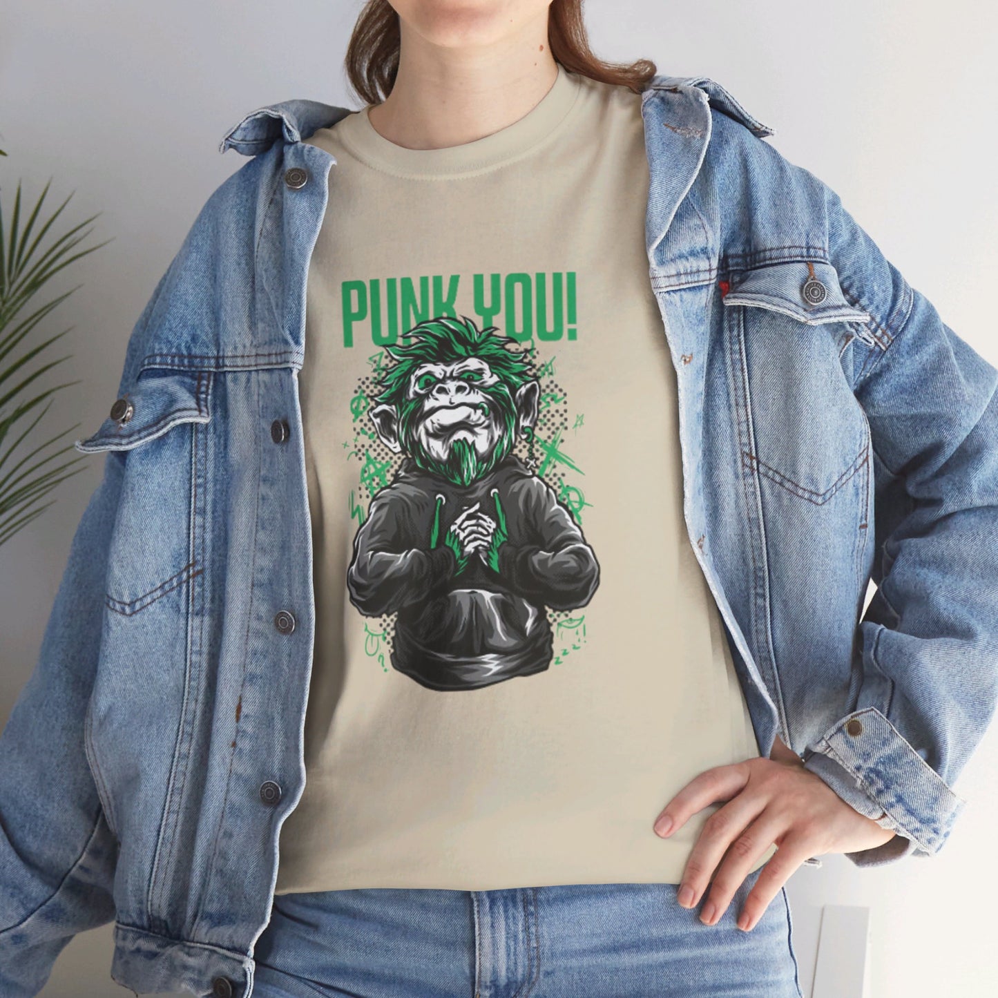 OMNI™ Punk Hipster Monkey Unisex Heavy Cotton T-Shirt