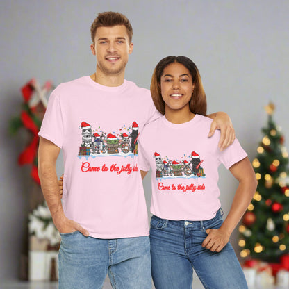 Star Wars Cartoon (Come To The Jolly Side) Christmas Themed Unisex Heavy Cotton T-Shirt