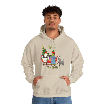 OMNI™ Shrek The Halls! (Shrek Trio: Shrek, Fiona and Donkey) Christmas Themed Unisex Hoodie