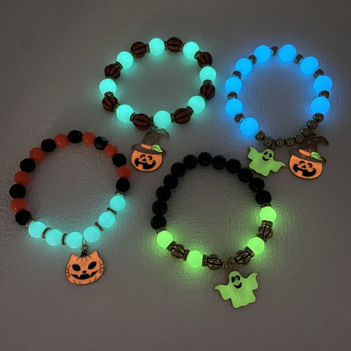 OMNI™ Halloween Pumpkin Head Beaded Luminous Bracelet