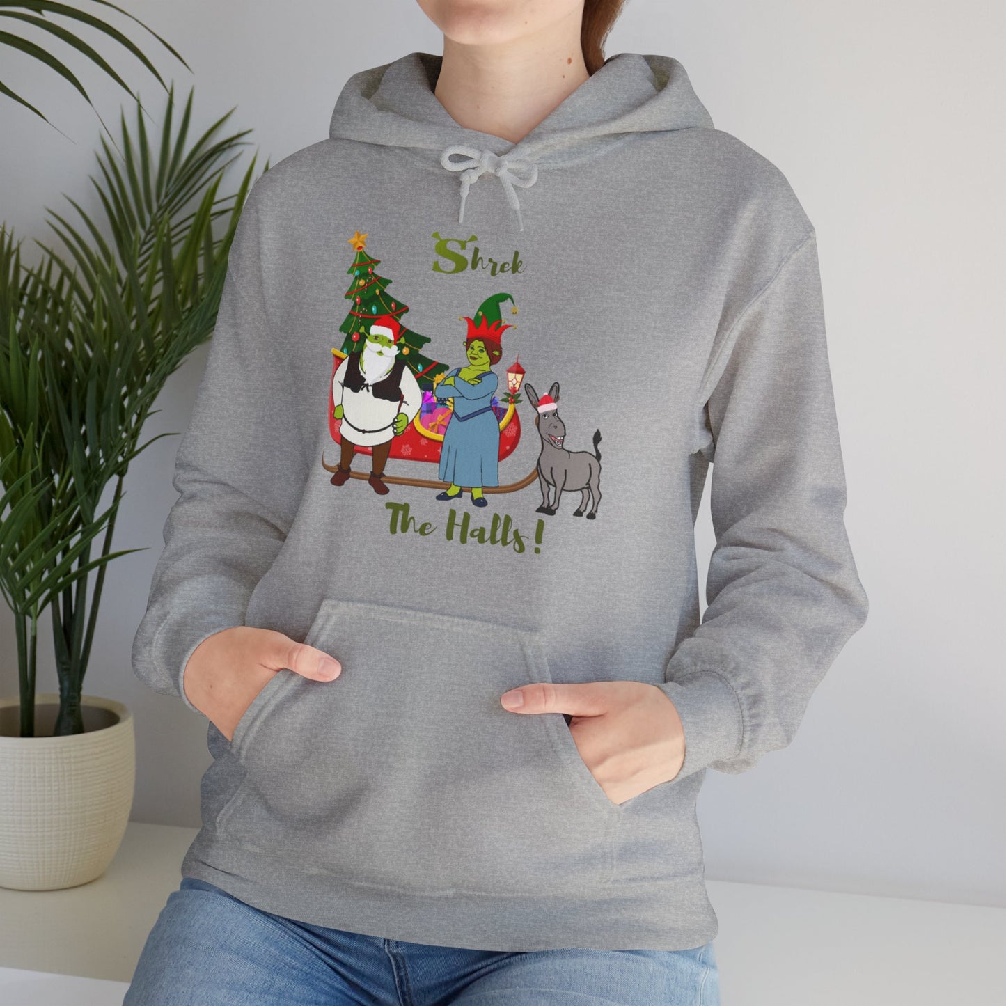 OMNI™ Shrek The Halls! (Shrek Trio: Shrek, Fiona and Donkey) Christmas Themed Unisex Hoodie