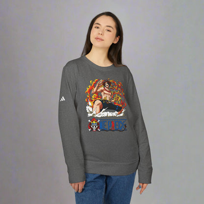 OMNI™ One Piece Mera Mera No Mi Ace Adidas Unisex Fleece Crewneck Sweatshirt