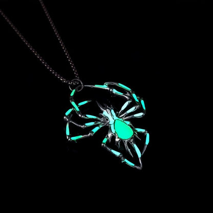 OMNI™ Zinc Alloy Halloween Luminous Spider Necklace