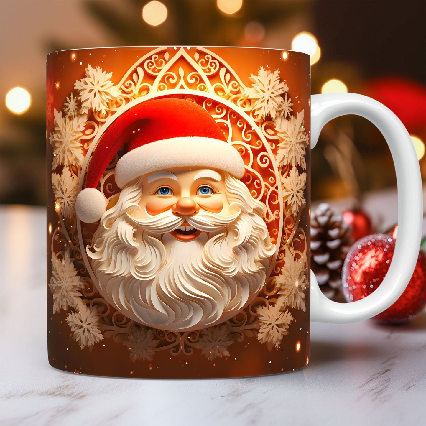 OMNI™ 3D Santa Claus Christmas Themed Ceramic Mug