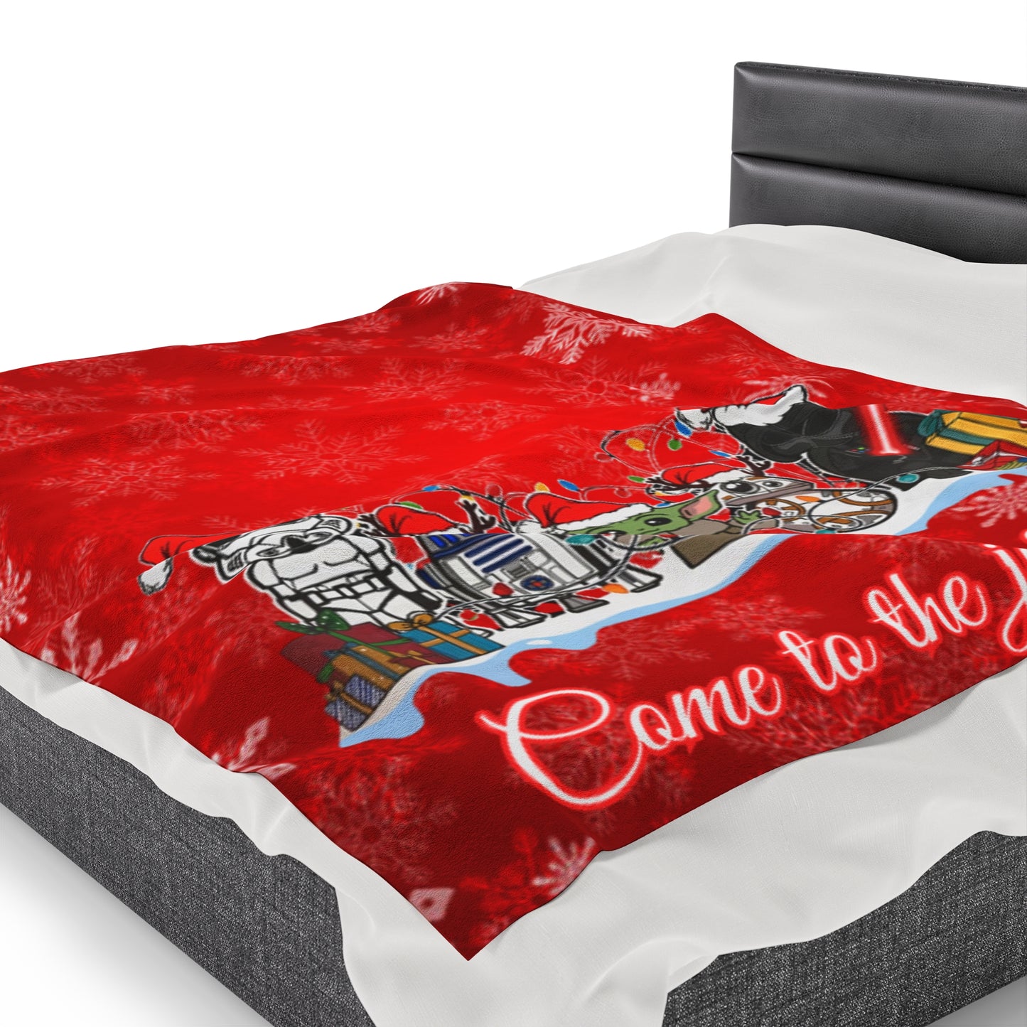 OMNI™ Star Wars Cartoon (Come To The Jolly Side) Christmas Themed Velveteen Plush Blanket