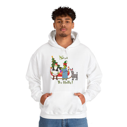 OMNI™ Shrek The Halls! (Shrek Trio: Shrek, Fiona and Donkey) Christmas Themed Unisex Hoodie