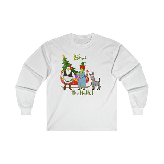 OMNI™ Shrek The Halls! (Shrek Trio: Shrek, Fiona and Donkey) Ultra Cotton Long Sleeve Unisex T-Shirt
