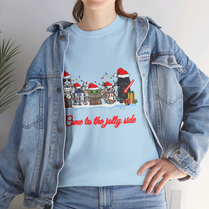 OMNI™ Star Wars Cartoon (Come To The Jolly Side) Christmas Themed Unisex Heavy Cotton T-Shirt