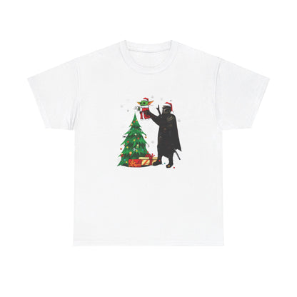 OMNI™ Star Wars Mandalorian and Baby Yoda Christmas Themed Unisex Heavy Cotton T-Shirt